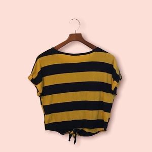Caution To The Wind Black and Yellow Bee Striped Shirt